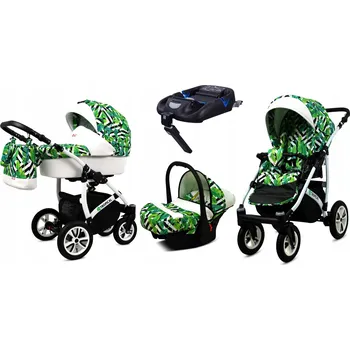 Kočárek Dětský kočárek 4v1 BabyLux Tropical: sportovní kočárek, hluboká korba, autosedačka, základna ISOFIX