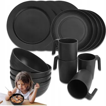 Kempingové nádobí TALÍŘE TURISTICKÉ PŘÍBORY SADA KEMPING BIVAK OUTDOOR 16 KS