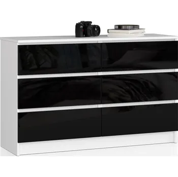 Komoda KOMODA K120 6SZ CLP PK ČERNÝ LESK