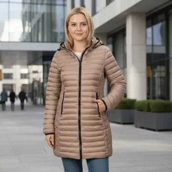 Dámská casual bunda Dámský béžový zimní kabát Bilin 988