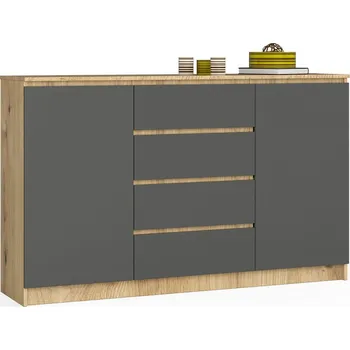 Komoda KOMODA K160 2D 4SZ CLP PK ARTISAN / ŠEDÁ