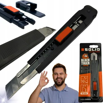 Pracovní nůž NŮŽ ČALOUNICKÝ NŮŽ NA TAPETY TAPECIAK ODLAMOVACÍ ČEPEL 18 MM PEVNÝ