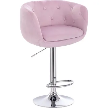 Barová židle LuxuryForm DESIGN Barová židle MONTANA VELUR na stříbrném talíři - levandule