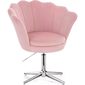 LuxuryForm DESIGN Kosmetické křeslo FREY VELUR na stříbrném kříži - růžové