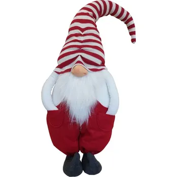 Vánoční dekorace Skřítek XL s pruhovanou čepicí 94cm 3000083