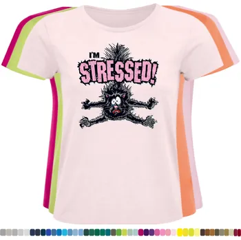 Dámské tričko levne-damske-bavlnene-tricko-potisk-kocka-ve-stresu Barva: Pink - růžová, velikost: XL