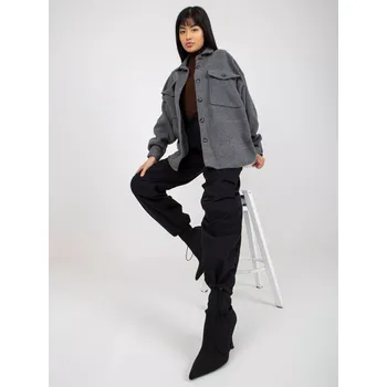 Dámský kabát Dámská kabátová košile DN KS 4005.99P Tmavě šedá - FPrice tmavě šedá S