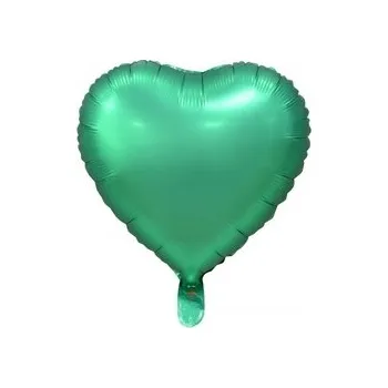 Balónek Fóliový balónek srdce matný zelený 18" 46cm 1 Ks