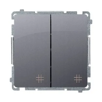 vypínač Křížový přepínač Kontakt-simon dvojitý šedý