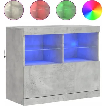 Komoda Komoda s LED osvětlením, šedý beton, 81x37x67 cm