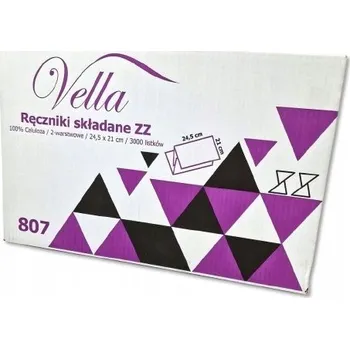 Papírový ručník Papírové ručníky 21x24,5 skládané ZZ Vella bílé 2vrstvé celulóza 1 balení (kostka)