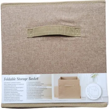 Úložný box Skládací úložný koš Home Accents organizér 30x30 cm SVĚTLE HNĚDÁ