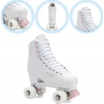 Kolečkové brusle Kolečkové Brusle dámské ATTABO Serena bílé, velikost 39, OCHRANA PRSTŮ, SVRŠEK Z EKO KŮŽE