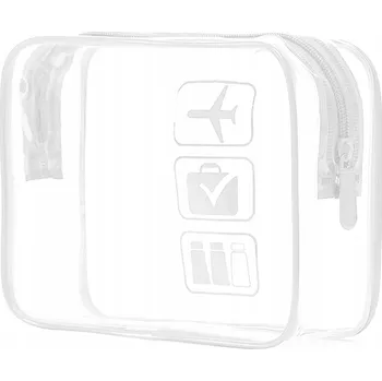 Kosmetická taška Kosmetická taštička DKM Průhledná kosmetická taštička bílá bezbarvá