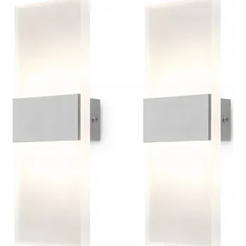 Nástěnné svítidlo VNITŘNÍ NÁSTĚNNÁ LAMPA KINKIET LED MODERNÍ 12W 6000K bílá 2KS