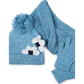Pokrývka hlavy Set čepice, tunelová šála a rukavice Mayoral 10071 Modrá 12Y