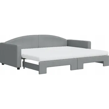 Pohovka Rozkládací pohovka s funkcí spaní světle šedá 223x100x75 cm