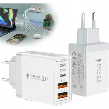 NABÍJEČKA 2x USB-C 40W RYCHLÁ SÍŤOVÁ NABÍJEČKA