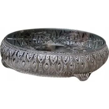 Dekorativní podnos Home Accents kulatá, ažurová, glamour skleněná, 22 cm