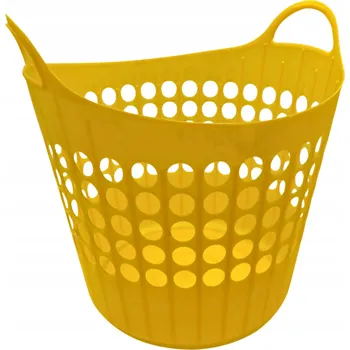 ELASTICKÝ KOŠ NA PRÁDLO UNIVERZÁLNÍ 42L ŽLUTÝ VELKÝ PEVNÝ PVC