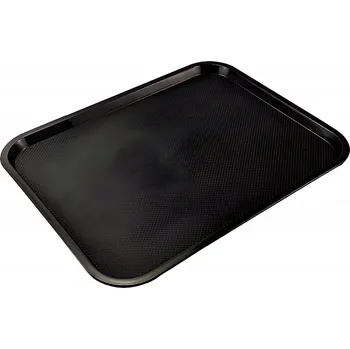 Podnos na servírování jednohubek, kávy, velký 42x31 cm, černý plastový