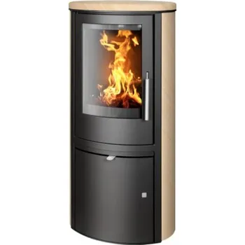 Krbová kamna ABX Reno Panorama černý plech a pískovec