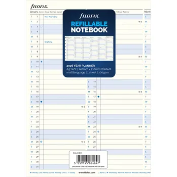 Diář Filofax, Kalendář pro notebook 2026 A5, roční plán