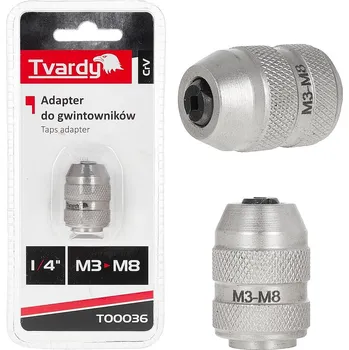 Závitořezný nástroj Adaptér na závitníky 1/4" M3–M8 CrV TVARDY, Geko T00036