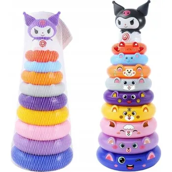 Hračka pro nejmenší PYRAMIDA 10 DÍLŮ TŘÍDIČ VKLÁDAČKA EDUKAČNÍ VĚŽ ZVÍŘÁTKA