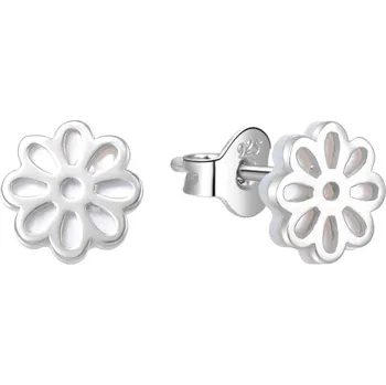 Náušnice Elegantní stříbrné náušnice s perletí Kytičky E0002439 Moiss