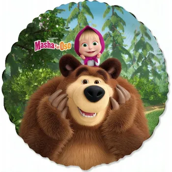 Balónek Fóliový balónek Máša a Medvěd v lese 18" - 45 cm - Flexmetal /BALENÍ