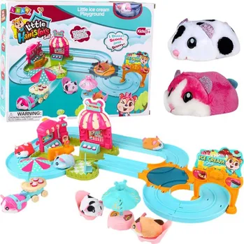 Hračka pro nejmenší Interaktivní dráha pro křečka zmrzlinový salon kavárna křeček na baterie