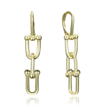 Módní doplněk MINET Moderní pozlacené stříbrné náušnice JMAS0319GE00