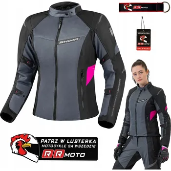 Moto oblečení Dámská textilní bunda SHIMA RUSH 2 VENTED LADY PINK šedá růžová + DÁRKY ZDARMA