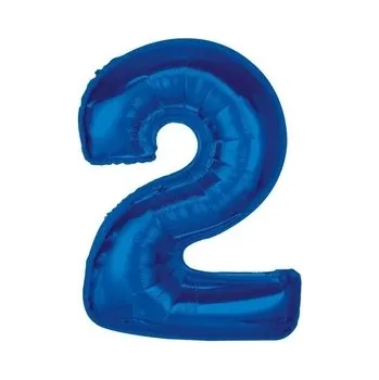 Balónek Fóliový balónek Smart, číslice 2, modrý, 92 cm AA