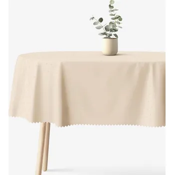 ubrus Sváteční oválný teflonový ubrus - šampaň s lesklými obdélníčky 120 x 160 cm