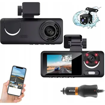 IP kamera Kamera samochodowa 2K s ovládáním přes Wi-Fi aplikaci a 3 kamerami