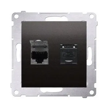 Elektrická zásuvka Internetová zásuvka nástěnná Kontakt-simon šedá