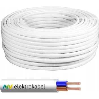 elektrický kabel Kabel elektrický OMY 2x0,5 mm2 H03VV-F měděný lanko BÍLÝ
