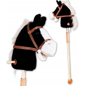 Hobby horsing GŁOWA KONIA NA KIJU HOBBY HORSE PLUSZOWY KŮŇ NA DŘEVĚNÉ HOLI SE ZVUKEM