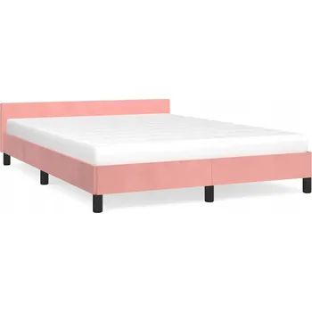 Postel Rám postele s čelem, růžová, rozměry: 207 x 146 x 50 cm