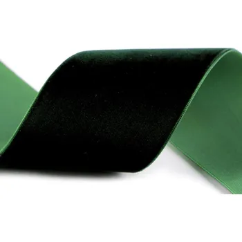 Stuha Sametová stuha šíře 50 mm - 4 zelená tmavá