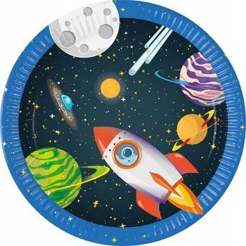 Talíř Papírové talíře Space Rocket 23 cm 8 ks