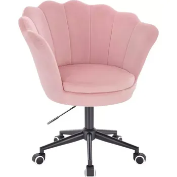 LuxuryForm DESIGN Kosmetické křeslo FREY VELUR na černé podstavě s kolečky - růžové