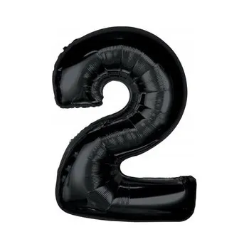Balónek Fóliový balónek GoDan číslice 2" 92 cm černý