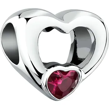 Módní doplněk Ocelový korálek ve tvaru srdce s krystalem Drops SCZ1408 Morellato