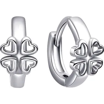 Náušnice Stříbrné dětské kruhy Čtyřlístek E0000144 Moiss