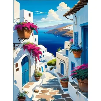 Sada pro malování podle čísel pro dospělé, omalovánka s kočkou a vázou podle čísel, malba na plátně