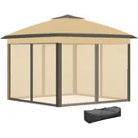 Zahradní Pop-Up altán s dvojitou střechou | béžový