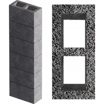 Komín Ventilační komín 9 m W2 44x20x24 komínový systém ventilace garáže 2 kanály